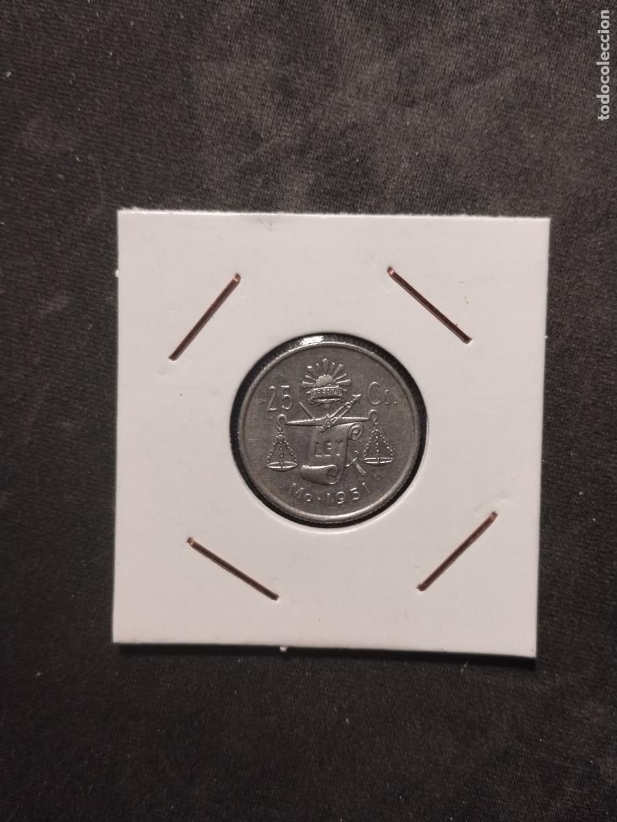 Monedas antiguas de Am&eacute;rica: M&eacute;xico 25 Centavos 1951 | Moneda Original Mexicana | Cupron&iacute;quel