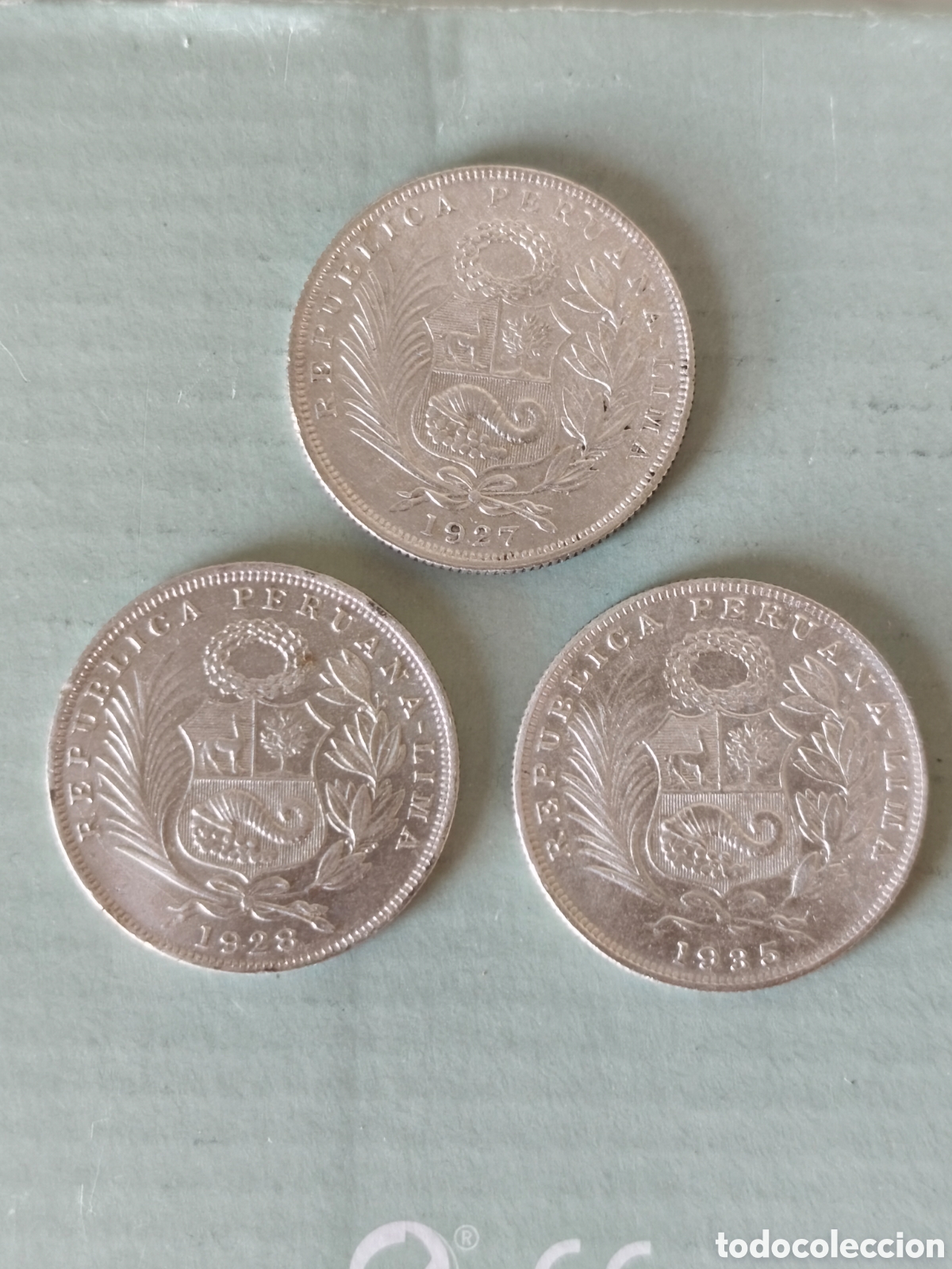 Monedas antiguas de Am&eacute;rica: 1/2 sol Per&uacute; plata 0.500 - Foto 2