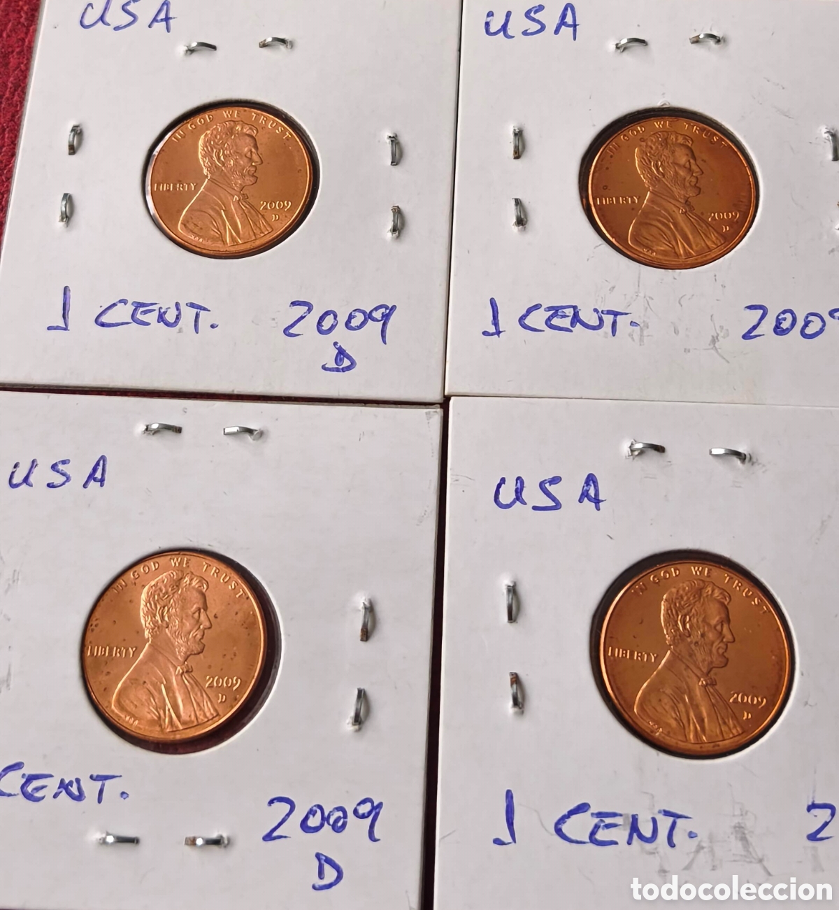 Monedas antiguas de Am&eacute;rica: EEUU. 2009. Set de 4 monedas de 1 centavo S/C - Foto 6