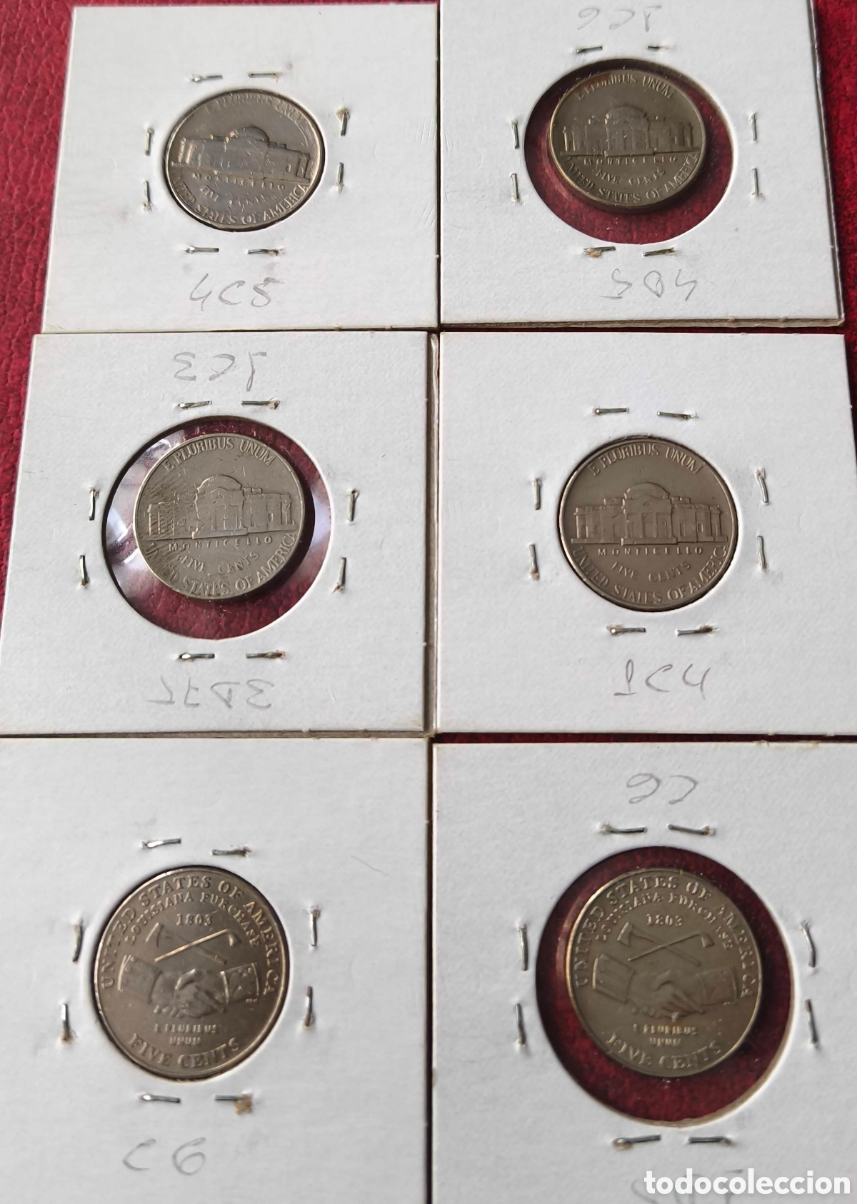 Monedas antiguas de Am&eacute;rica: EEUU. 1970-2004. Set de monedas de 5 centavos - Foto 2