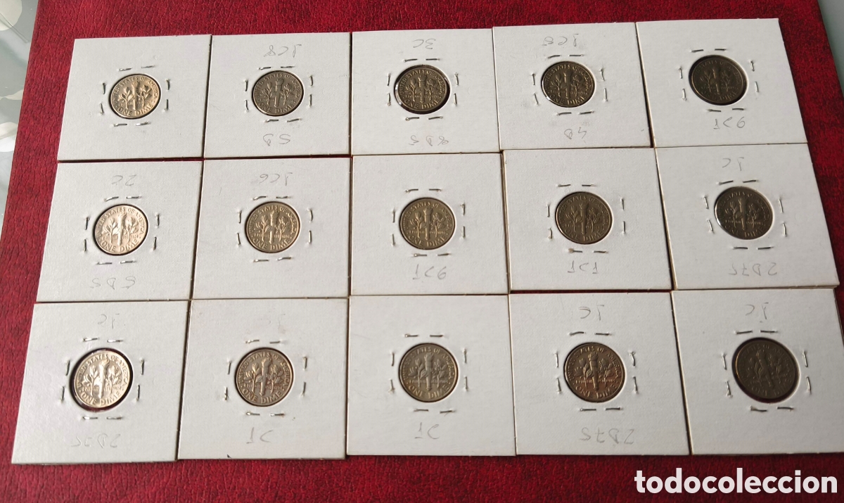 Monedas antiguas de Am&eacute;rica: EEUU. 1970-2000. Set de dimes - Foto 2