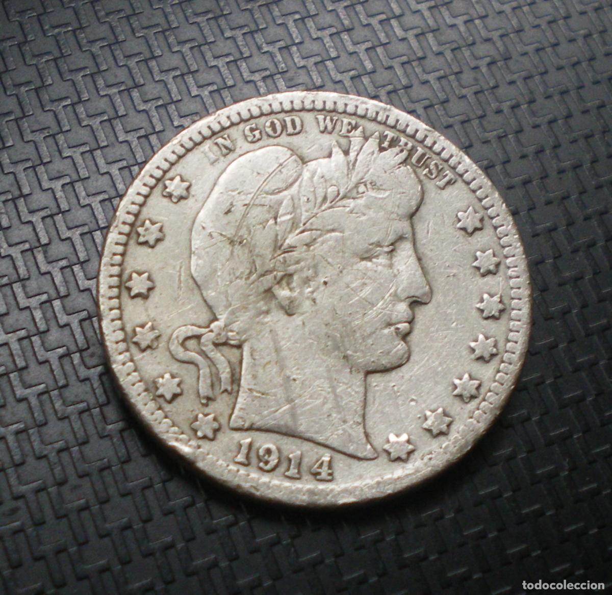 Monedas antiguas de Am&eacute;rica: USA (Estados Unidos) - 1/4 DOLAR de PLATA 1914 D (DENVER)