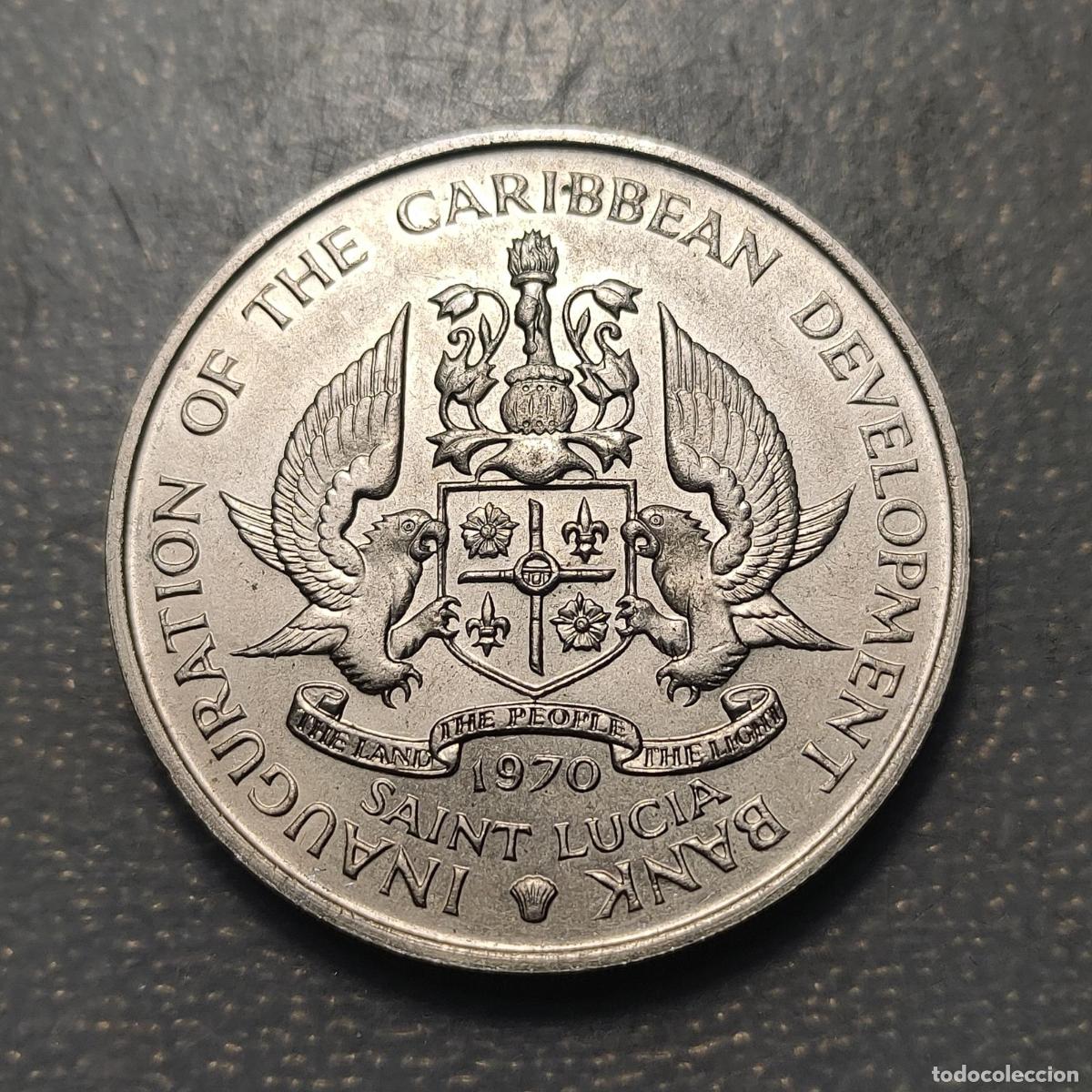Monedas antiguas de Am&eacute;rica: SANTA LUCIA SAINT LUCIA 4 DOLLARS 1970 FAO ESCASA SCARCE