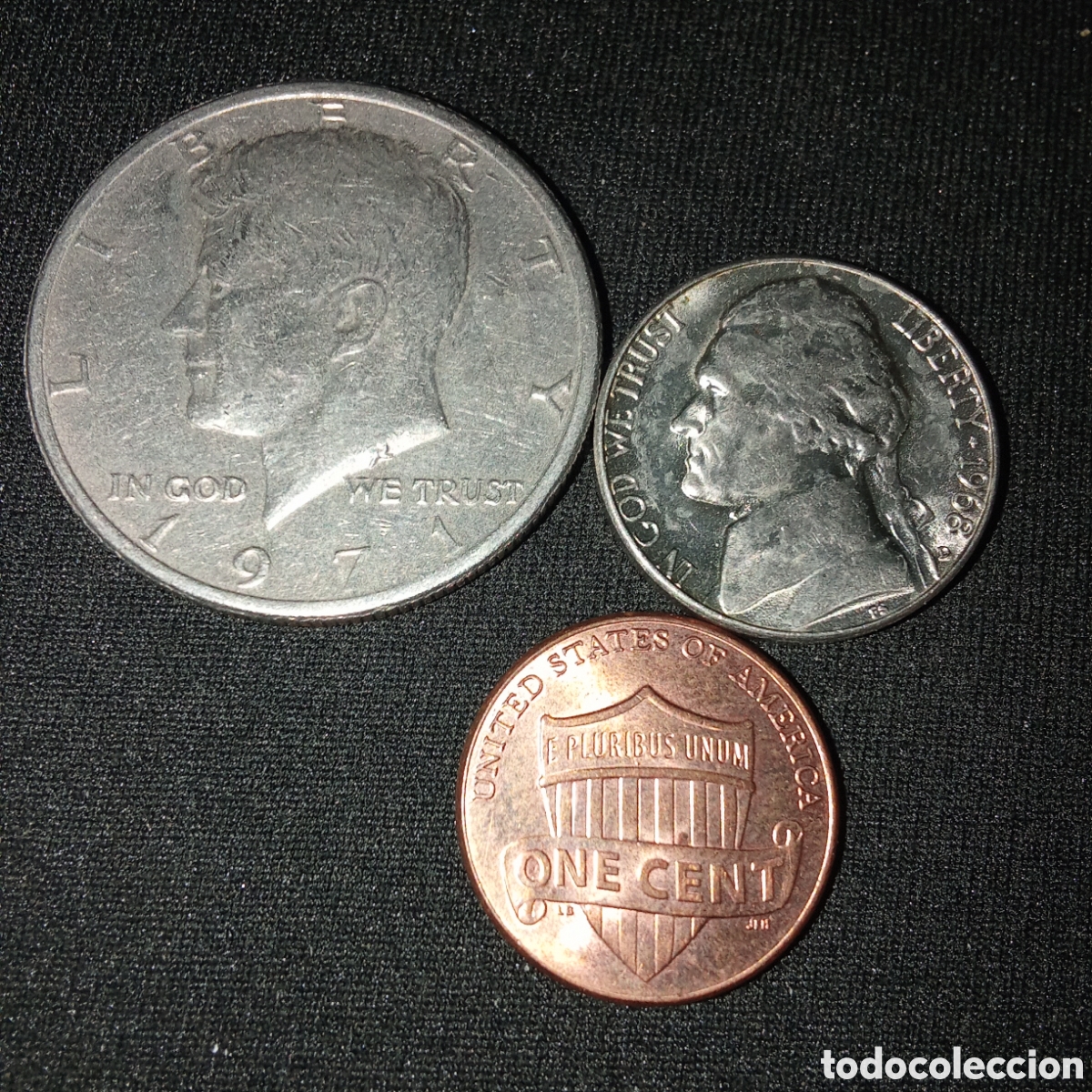 Monedas antiguas de Am&eacute;rica: Lote Estados Unidos 3 monedas distintas