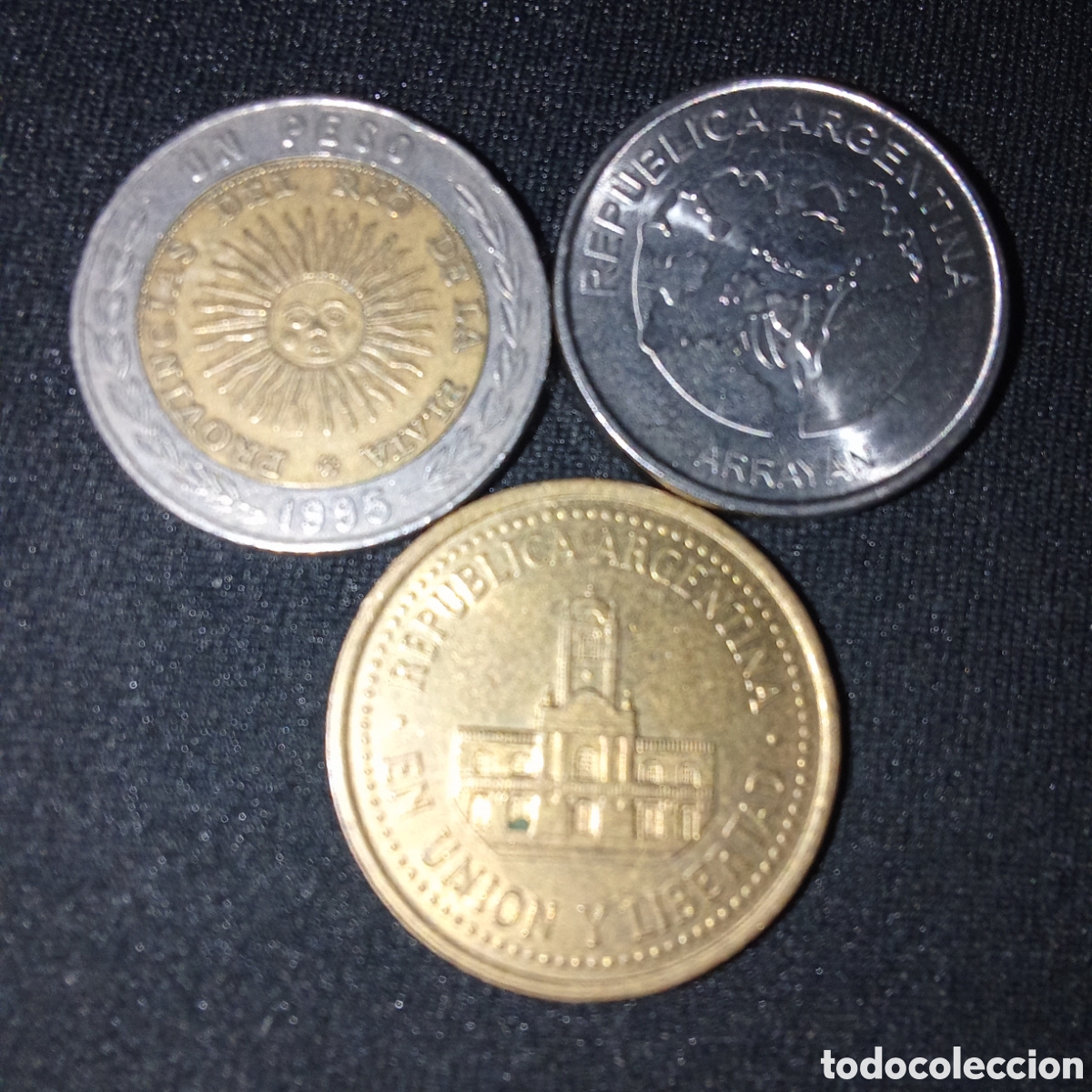 Monedas antiguas de Am&eacute;rica: Argentina 3 monedas distintas