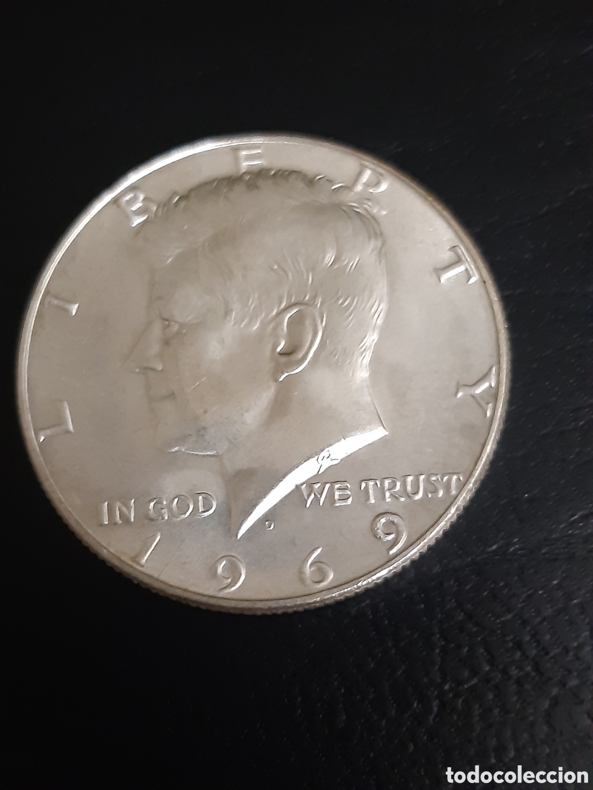 Monedas antiguas de Am&eacute;rica: Moneda USA 1/2 d&oacute;lar plata Kennedy 1969