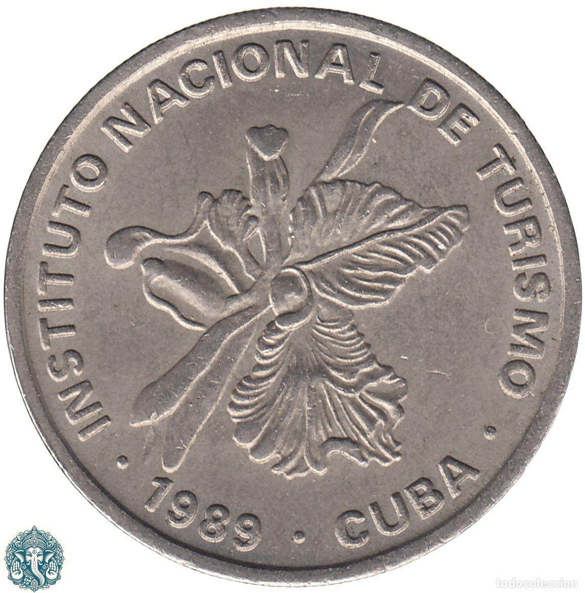 Monedas antiguas de Am&eacute;rica: CUBA 25 Centavos 1989 INTUR KM#418.2 no m&aacute;gn&eacute;tica