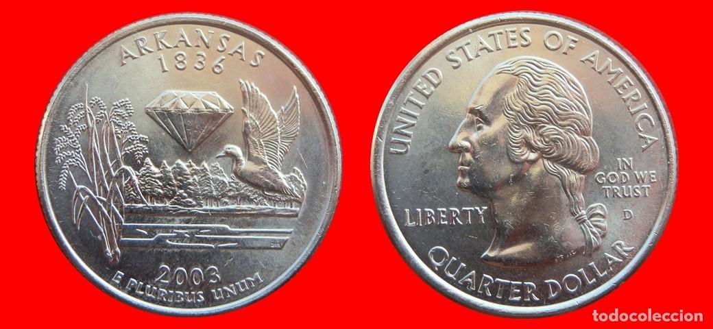 Monedas antiguas de Am&eacute;rica: 25 CENTAVOS QUARTER 2003-D ARKANSAS SIN CIRCULAR USA-9122SC