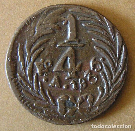 Monedas antiguas de Am&eacute;rica: MEXICO - 1/4 REAL 1835 - REP&Uacute;BLICA MEXICANA