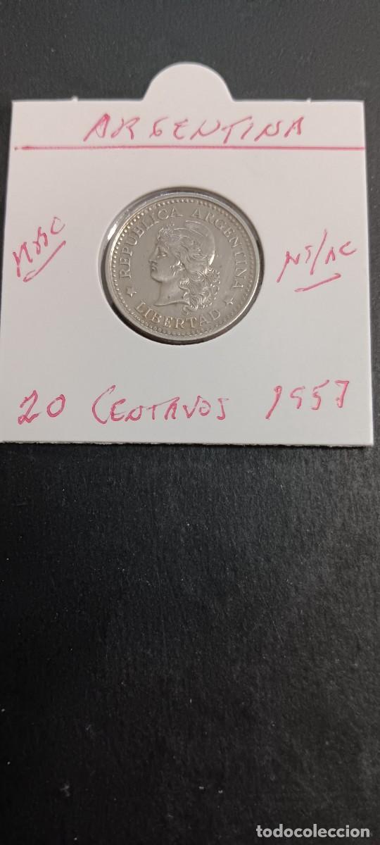 Monedas antiguas de Am&eacute;rica: ARGENTINA 20 CENTAVOS 1957 MBC KM=55 (NIQUEL-ACERO)