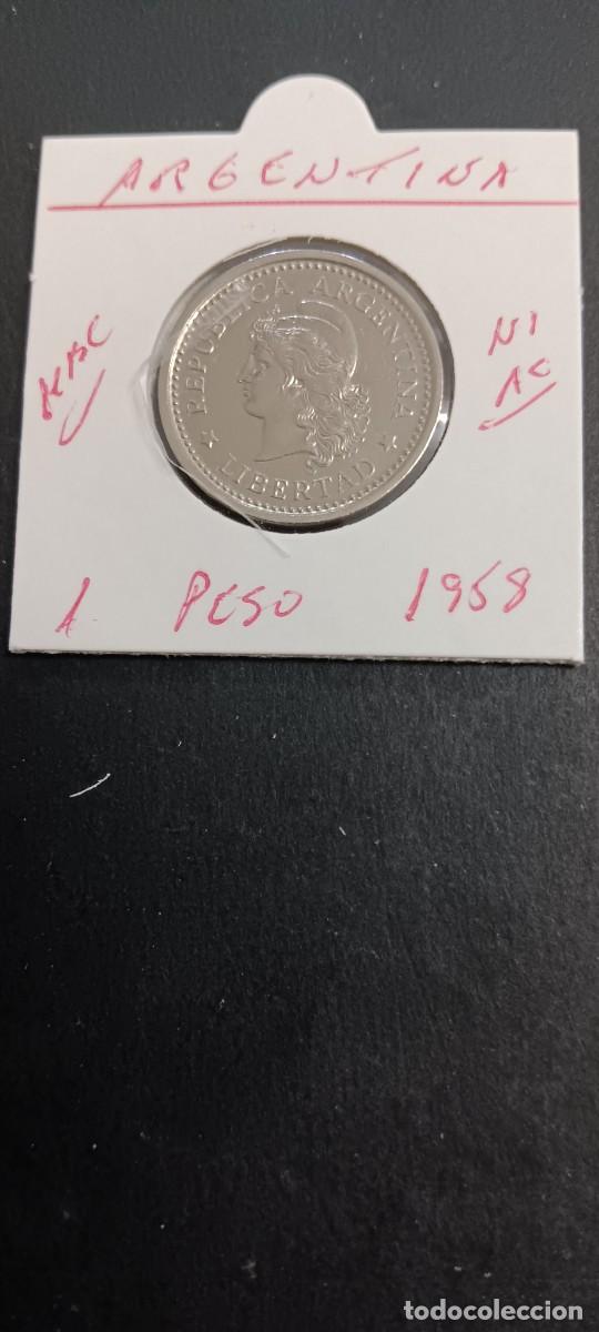 Monedas antiguas de Am&eacute;rica: ARGENTINA 1 PESO 1958 MBC KM=57 (NIQUEL-ACERO)