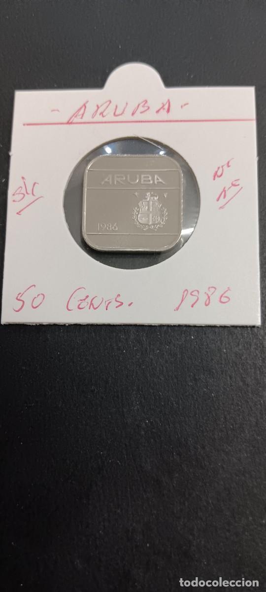 Monedas antiguas de Am&eacute;rica: ARUBA 50 CENTIMOS 1986 S/C KM=4 (NIQUEL-ACERO)