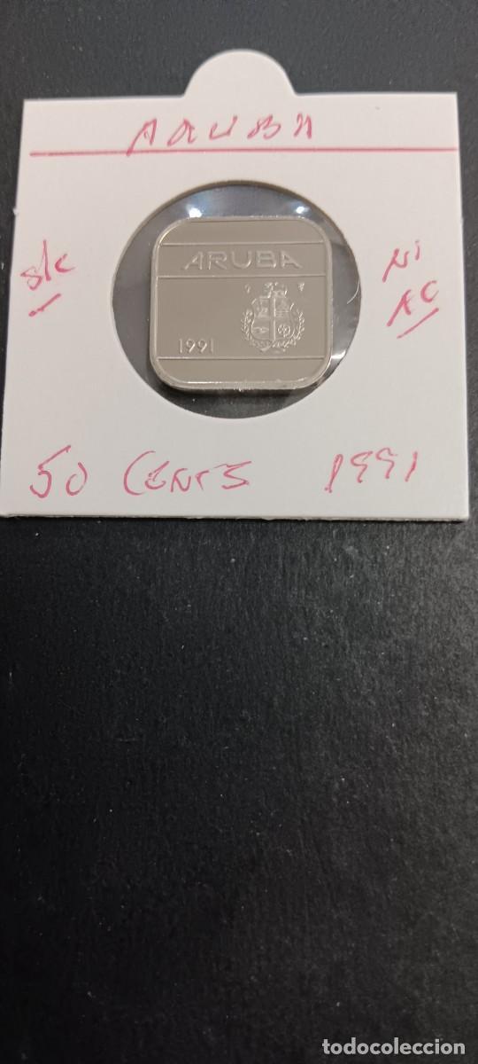 Monedas antiguas de Am&eacute;rica: ARUBA 50 CENTIMOS 1991 S/C KM=4 (NIQUEL-ACERO)