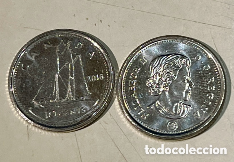 Monedas antiguas de Am&eacute;rica: Moneda. Canad&aacute;. Elizabeth II. 10 Cents. 2016.