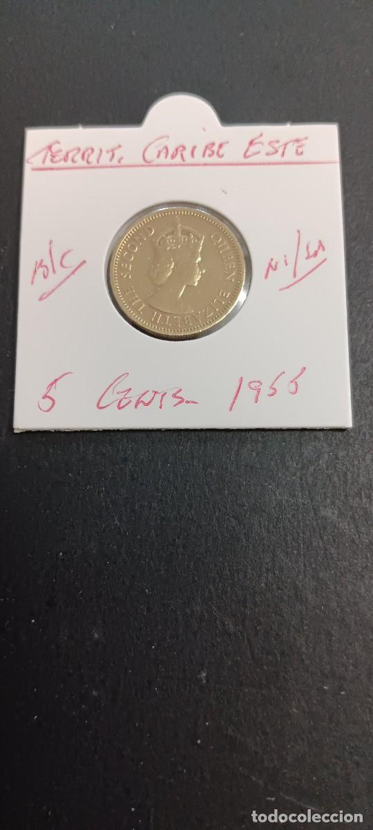 Monedas antiguas de Am&eacute;rica: TERRITORIOS CARIBE DEL ESTE 5 CENTIMOS 1955 BC KM=4 (NIQUEL-LAT&Oacute;N)