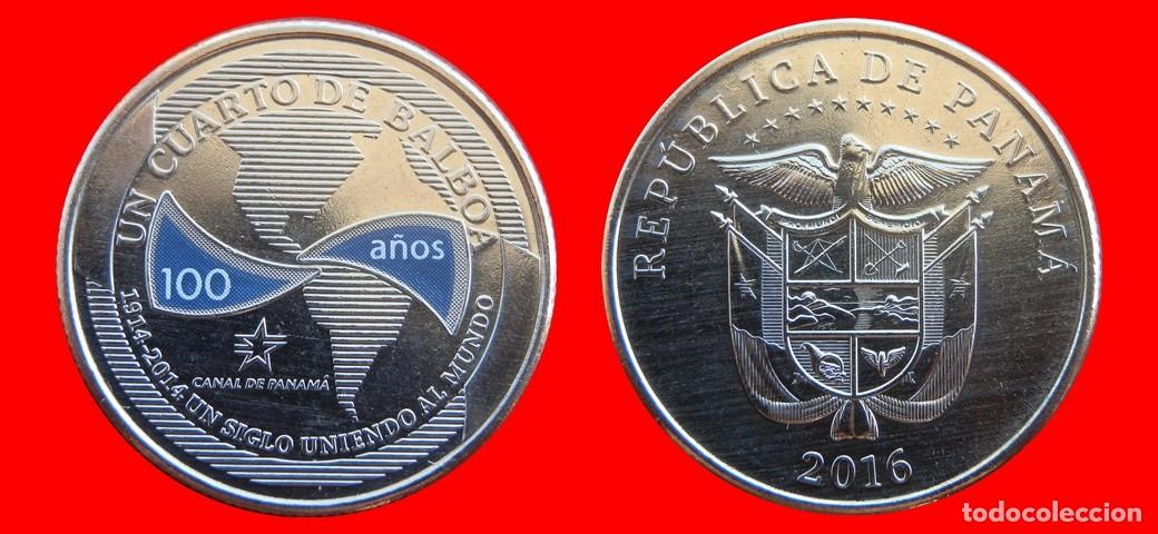 Monedas antiguas de Am&eacute;rica: 1/4 BALBOA 2016 COLOREADA SIN CIRCULAR PANAMA-9902SC