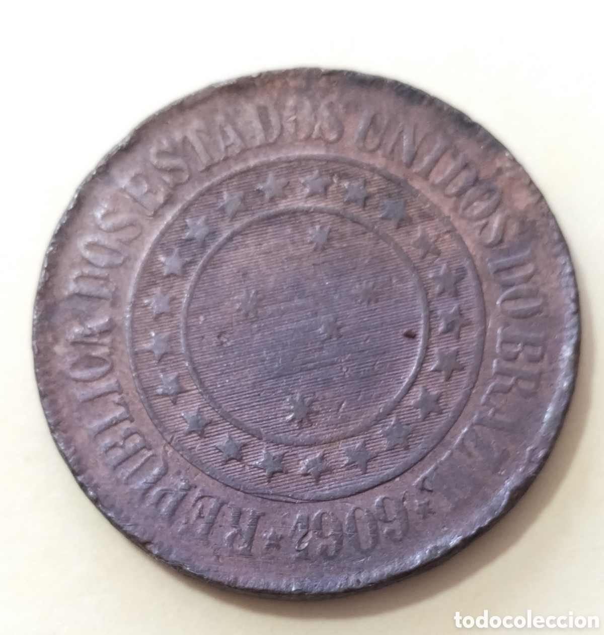 Monedas antiguas de Am&eacute;rica: Moneda 40 reis 1909 Brasil - Foto 2