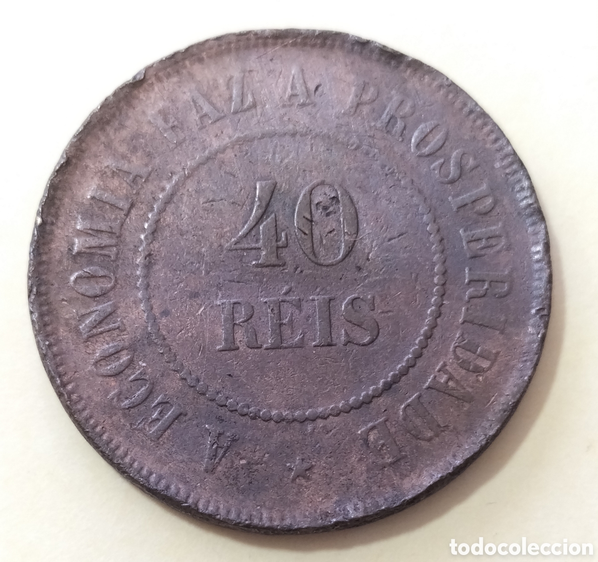 Monedas antiguas de Am&eacute;rica: Moneda 40 reis 1909 Brasil
