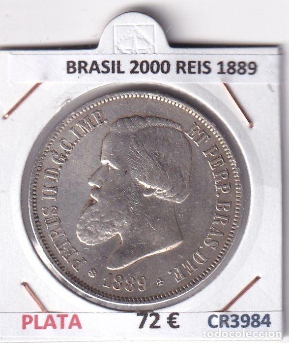 Monedas antiguas de Am&eacute;rica: CR3984 MONEDA BRASIL 2000 REIS 1889 PLATA
