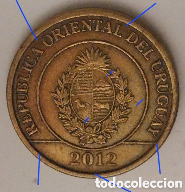 Monedas antiguas de Am&eacute;rica: 1 Peso Uruguay 2012 Error Cu&ntilde;o Roto Empaste - Foto 6