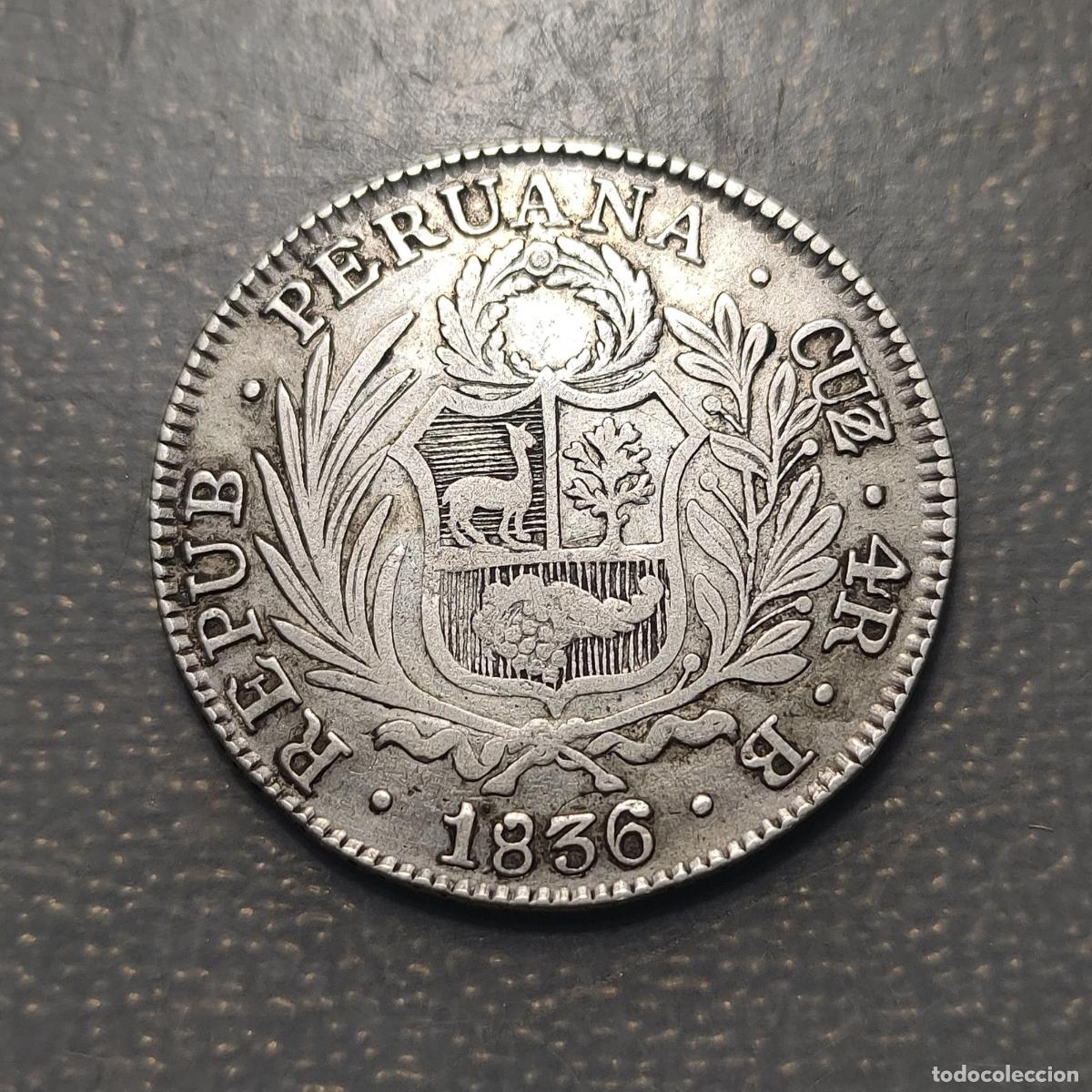 Monedas antiguas de Am&eacute;rica: PERU CUZCO 4 REALES 1836