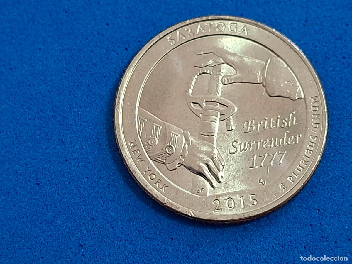Monedas antiguas de Am&eacute;rica: Moneda, Estados Unidos, USA. QUARTER DOLAR Saratoga, Nueva York. A&Ntilde;O 2015. P.