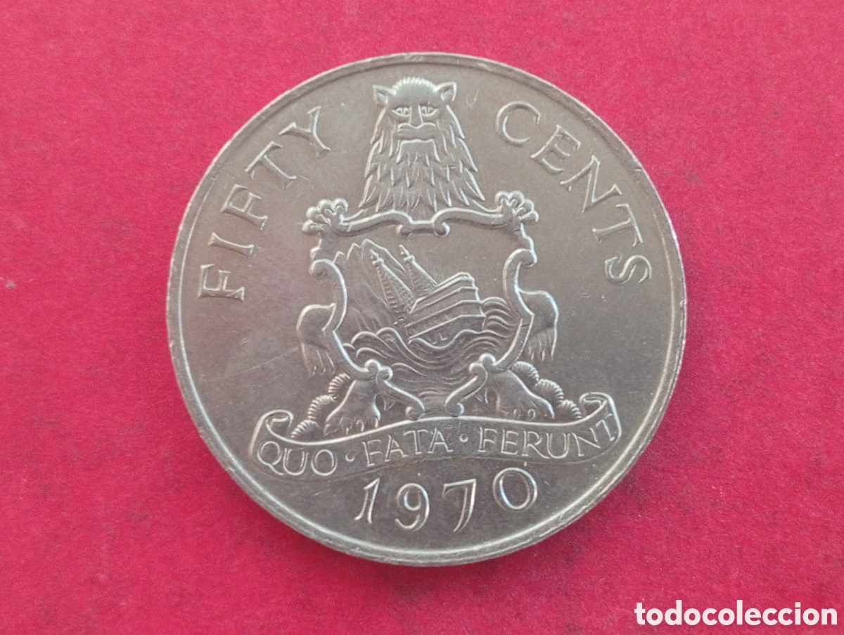 Monedas antiguas de Am&eacute;rica: 50 cents de Bermudas 1970