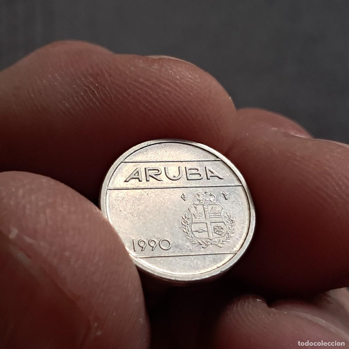 Monedas antiguas de Am&eacute;rica: MONEDA ARUBA 5 CENTS 1990 F, KM# 1, Sch&ouml;n# 1, N# 5589.