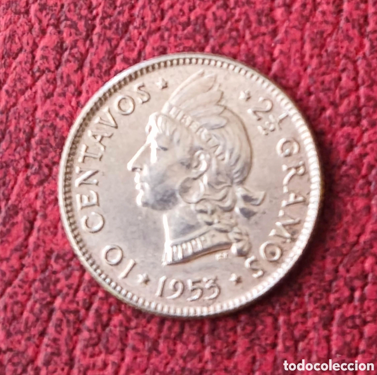Monedas antiguas de Am&eacute;rica: Rep&uacute;blica Dominicana. 1953. 10 centavos