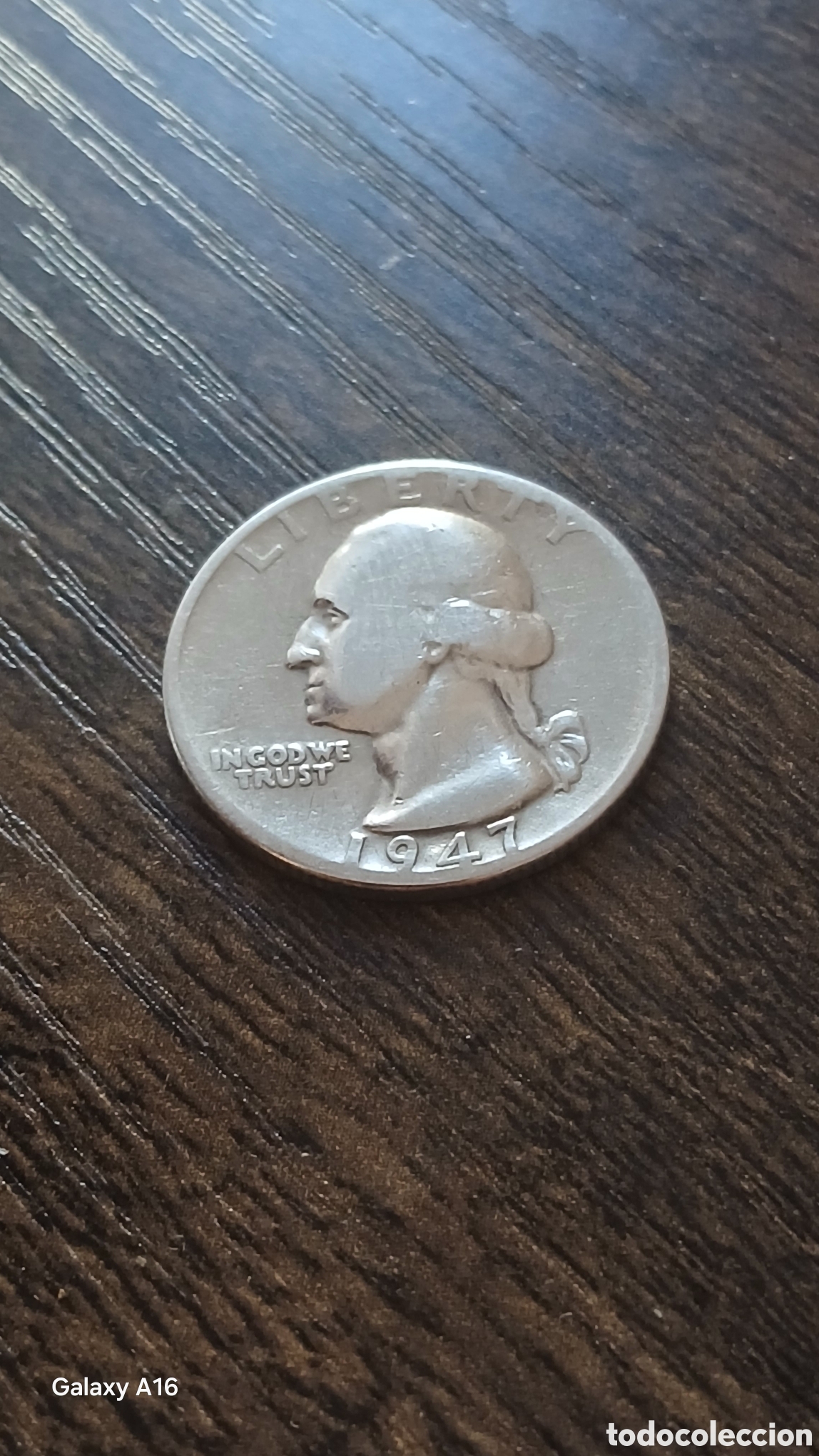 Monedas antiguas de Am&eacute;rica: Moneda Cuarto de D&oacute;lar Washington 1947 Plata