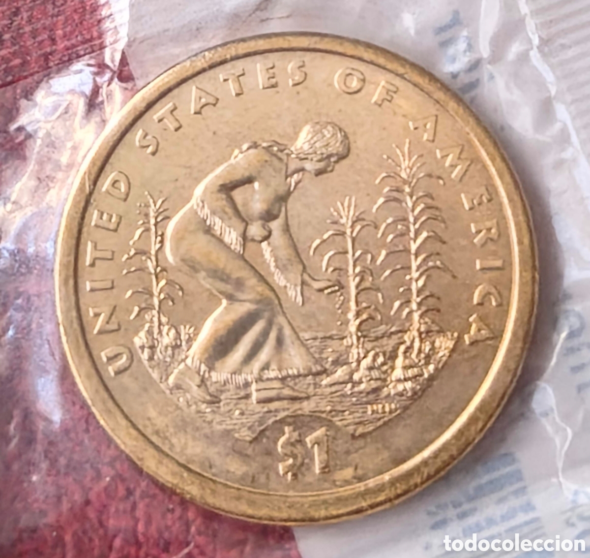Monedas antiguas de Am&eacute;rica: EEUU. 2009. Un dolar. Sacagawea cultivando S/C