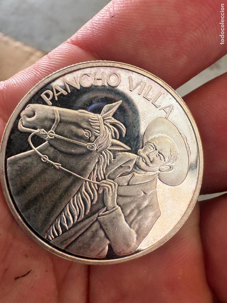 Monedas antiguas de Am&eacute;rica: Onza pancho villa plata de ley
