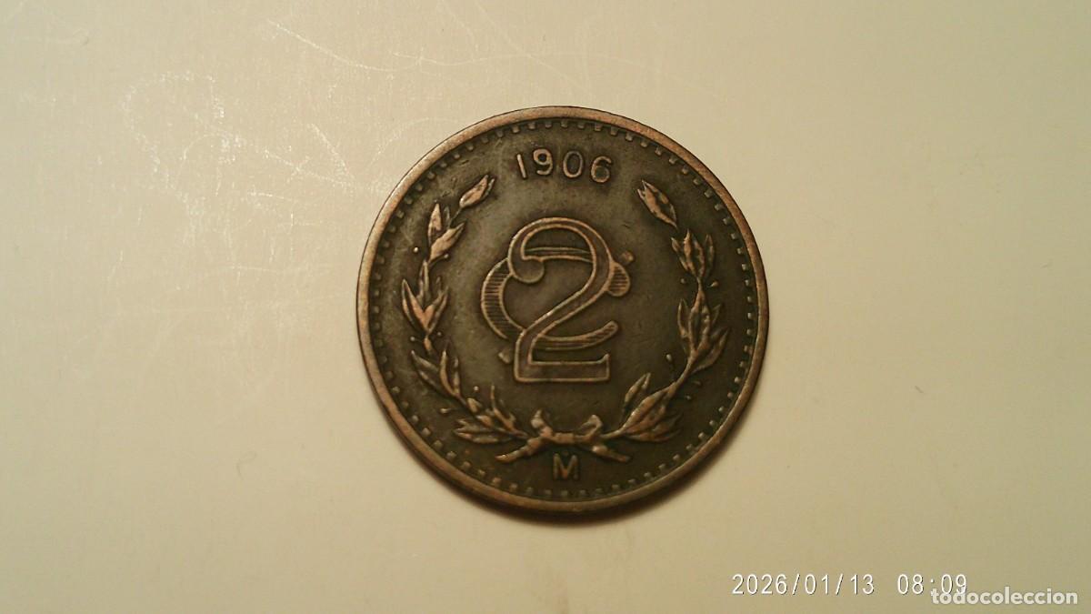 Monedas antiguas de Am&eacute;rica: Mexico 2 centavos 1906 - Foto 2