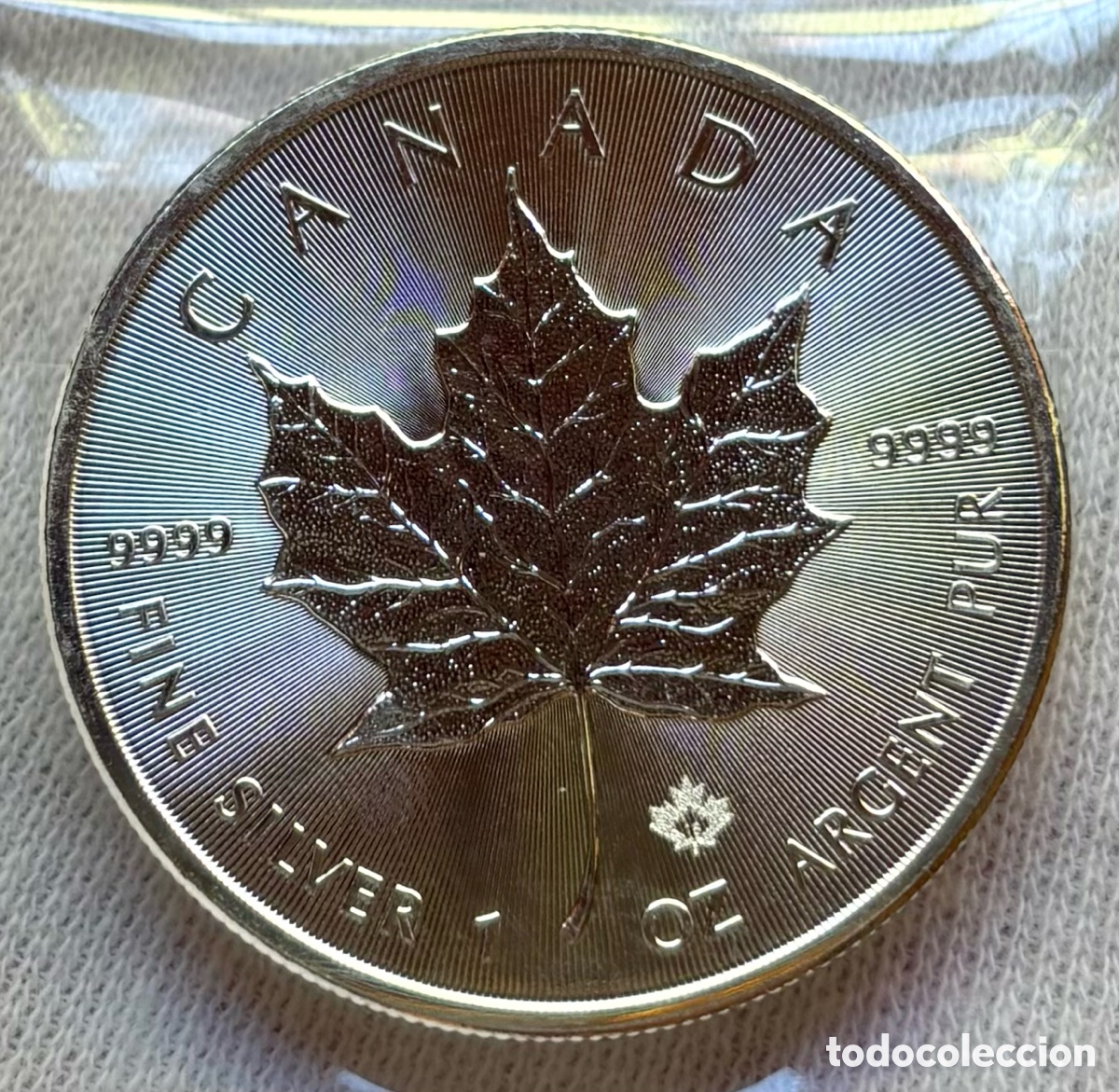 Monedas antiguas de Am&eacute;rica: Moneda PLATA Onza CANADA 2018 Hoja de Arce. 5 dollars 1 Oz 999