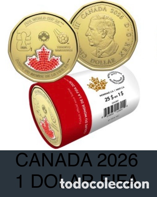 Monedas antiguas de Am&eacute;rica: Canad&aacute;, 2026 1 d&oacute;lar FIFA Color