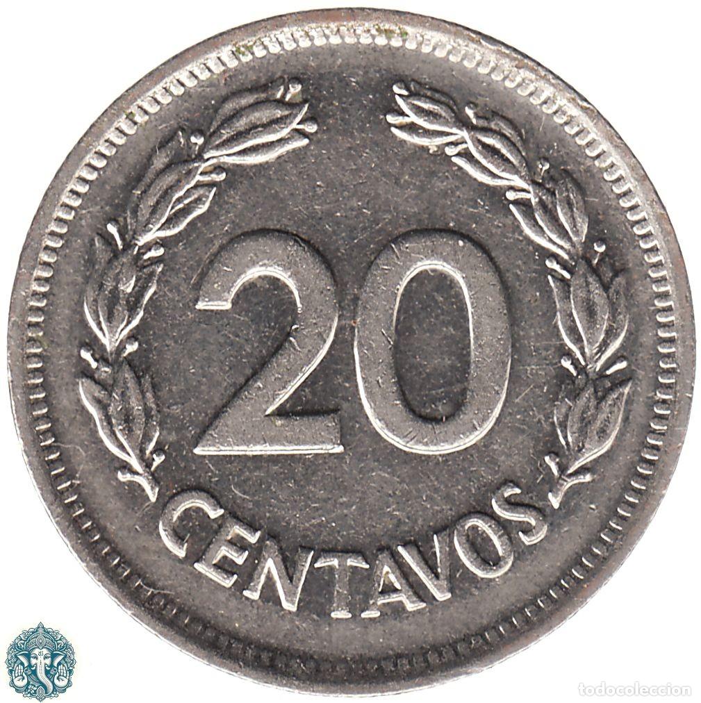 Monedas antiguas de Am&eacute;rica: ECUADOR 20 Centavos 1975 KM#77.2a - Foto 2