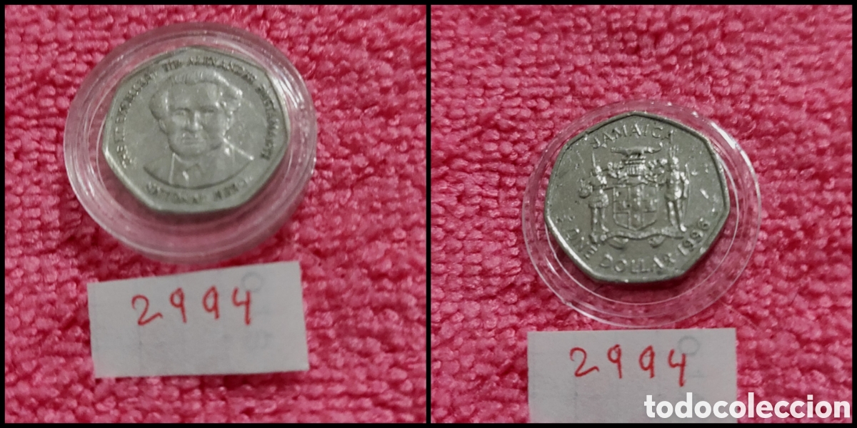 Monedas antiguas de Am&eacute;rica: 1 dolar jamaicano a&ntilde;o 1996