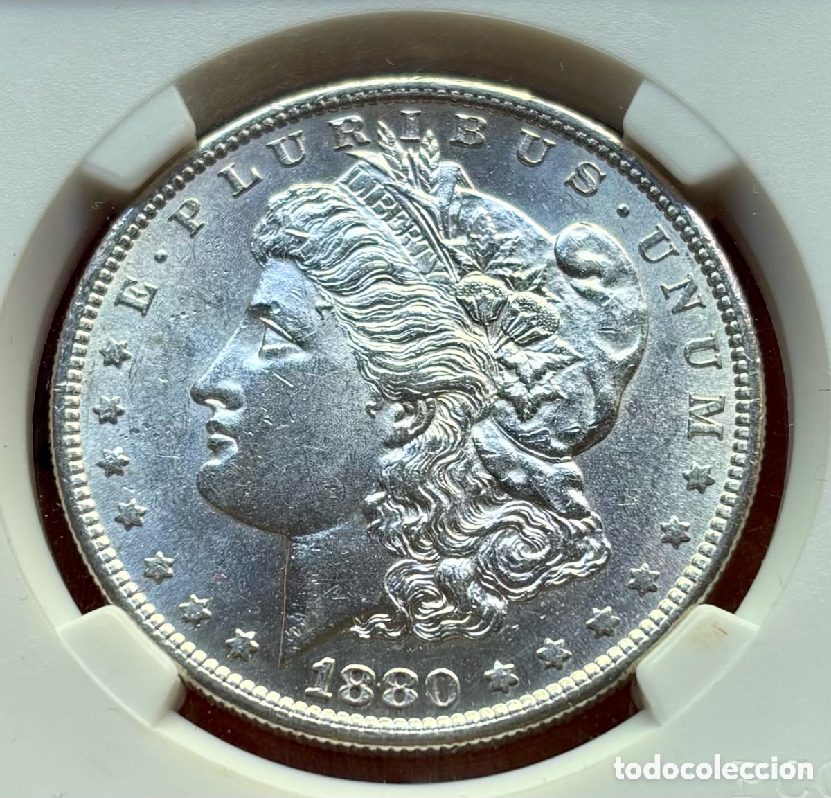 Monedas antiguas de Am&eacute;rica: Moneda PLATA USA 1 D&oacute;lar 1880-S Morgan. SC/SC- . Estados Unidos Dollar EEUU