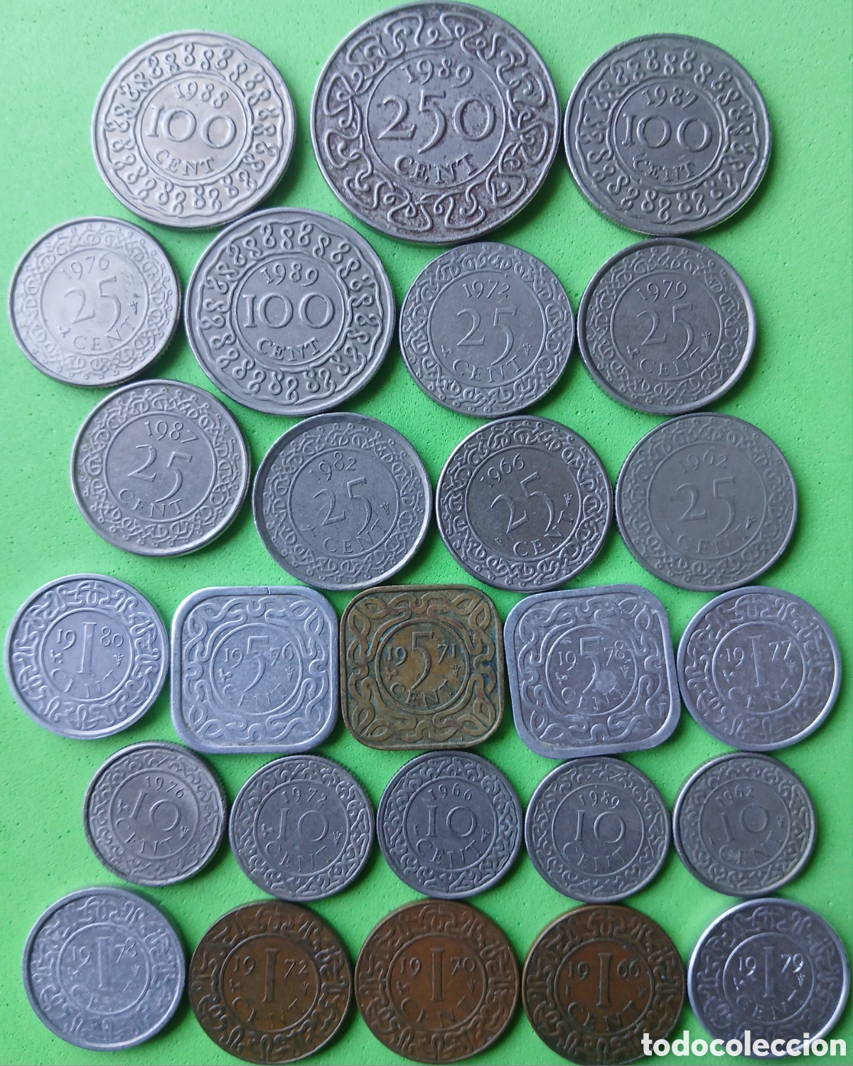 Monedas antiguas de Am&eacute;rica: Surinam lote 26 monedas/ diferentes fechas.