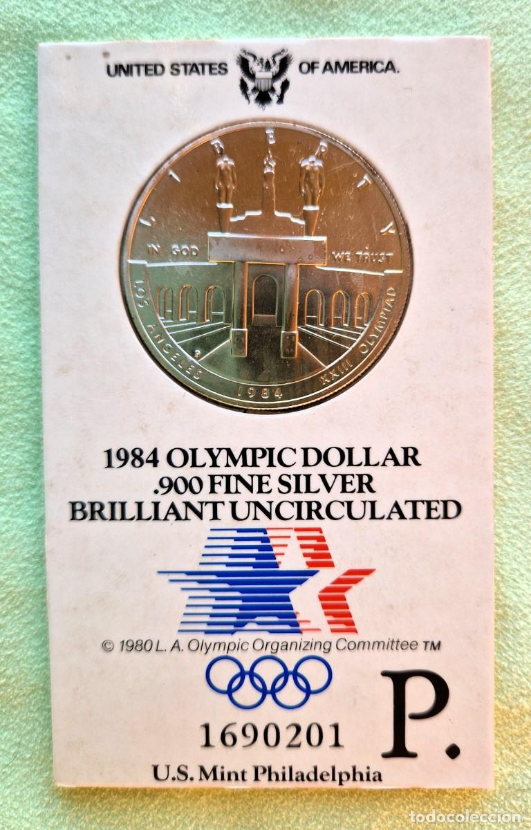 Monedas antiguas de Am&eacute;rica: 1 dolar de plata (XXIII Juegos Ol&iacute;mpicos 1984).