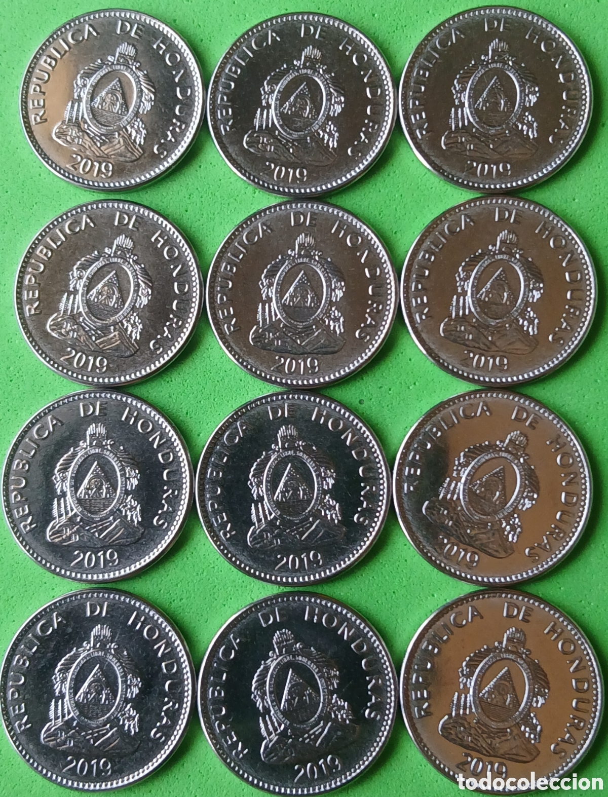 Monedas antiguas de Am&eacute;rica: Honduras lote 12 monedas de 20 centavos 2019 km#83a.2 POCO COM&Uacute;N!