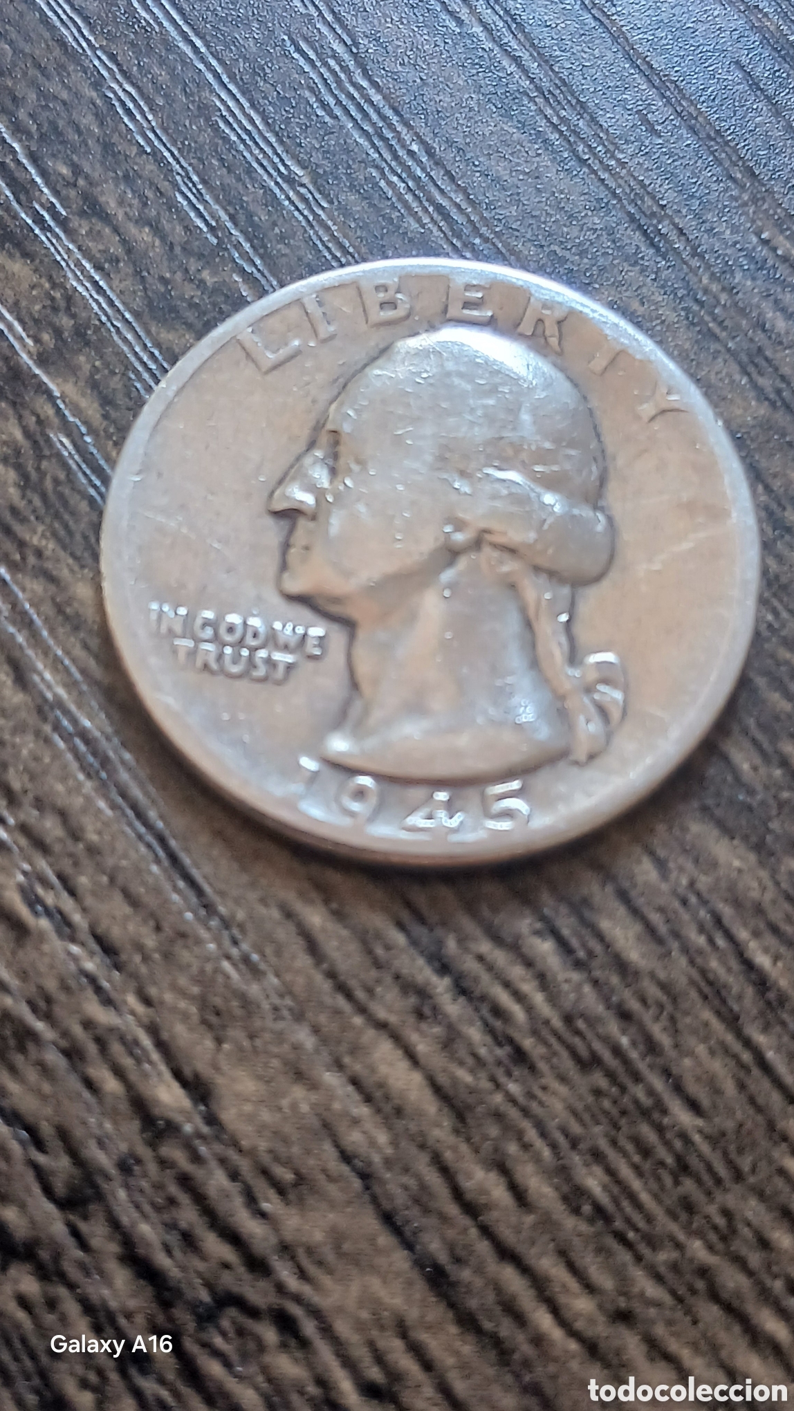 Monedas antiguas de Am&eacute;rica: Moneda Cuarto de D&oacute;lar Washington 1945 Plata