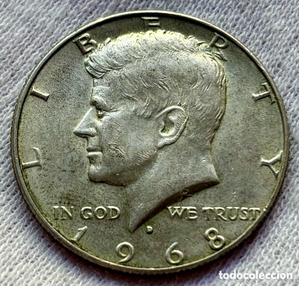 Monedas antiguas de Am&eacute;rica: Moneda PLATA USA 1/2 D&oacute;lar 1968 Kennedy EEUU Estados Unidos Half Dollar
