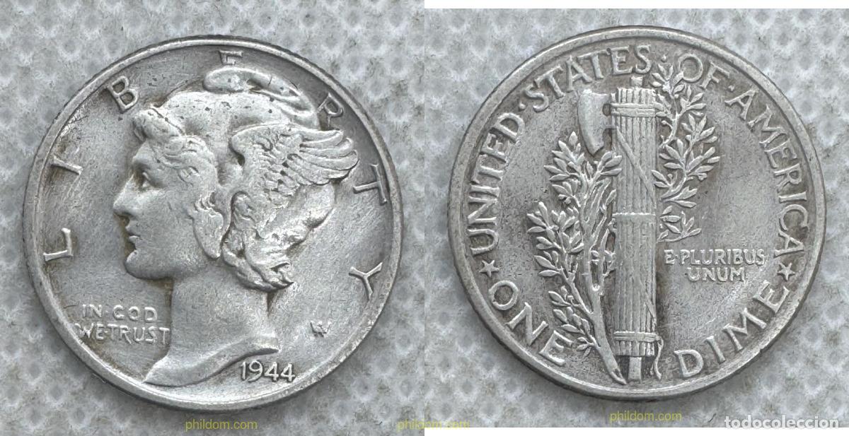 Monedas antiguas de Am&eacute;rica: 5496 ESTADOS UNIDOS 1944 ESTADOS UNIDOS MERCURY 1 DIME 1944