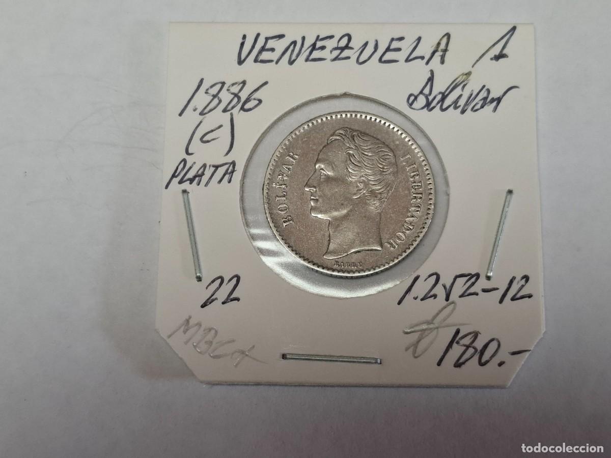 Monedas antiguas de Am&eacute;rica: 1 BOLIVAR de PLATA de 1886 C KM 22 VENEZUELA en MBC+