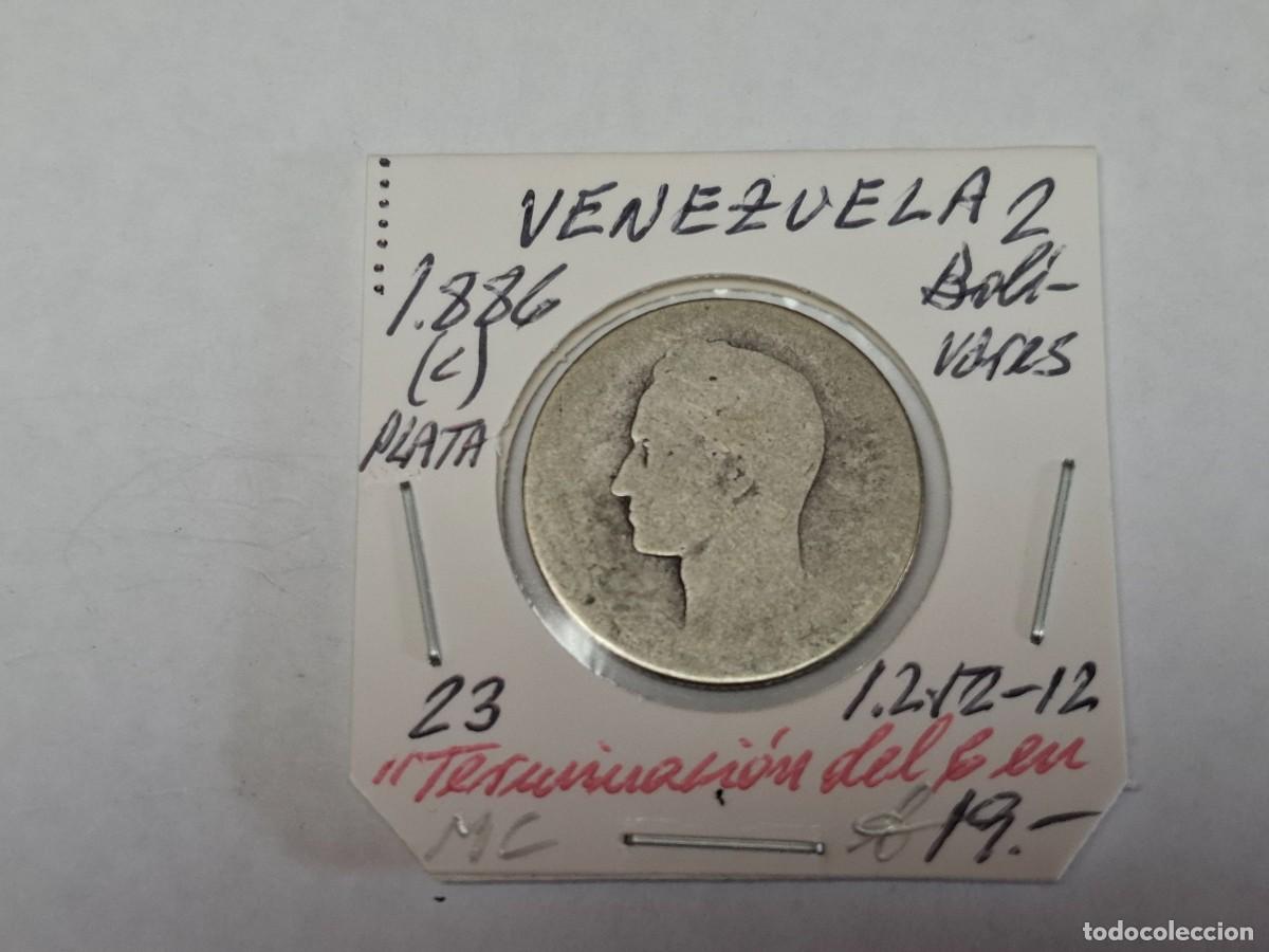 Monedas antiguas de Am&eacute;rica: 2 BOLIVAR de PLATA de 1886 C KM 23 VENEZUELA en MC