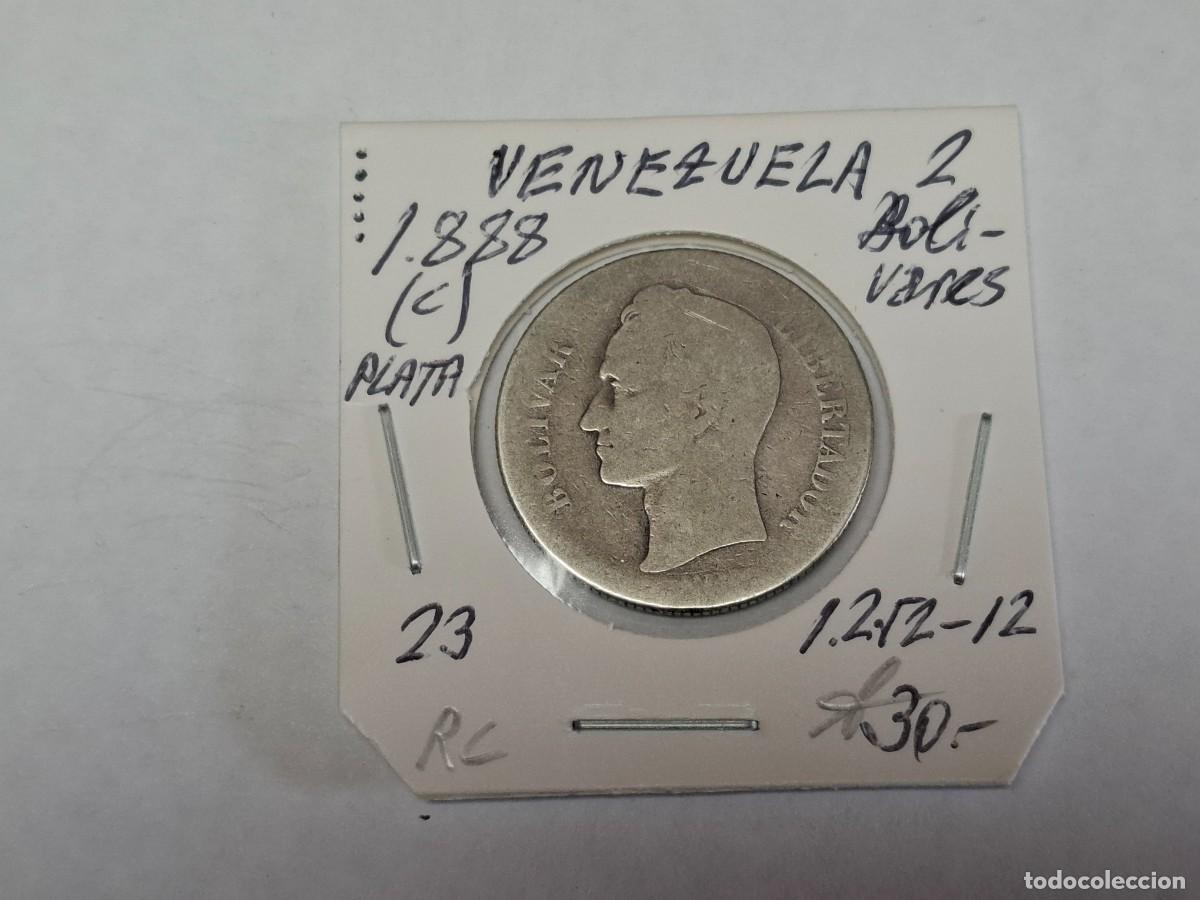 Monedas antiguas de Am&eacute;rica: 2 BOLIVAR de PLATA de 1888 C KM 23 VENEZUELA en RC