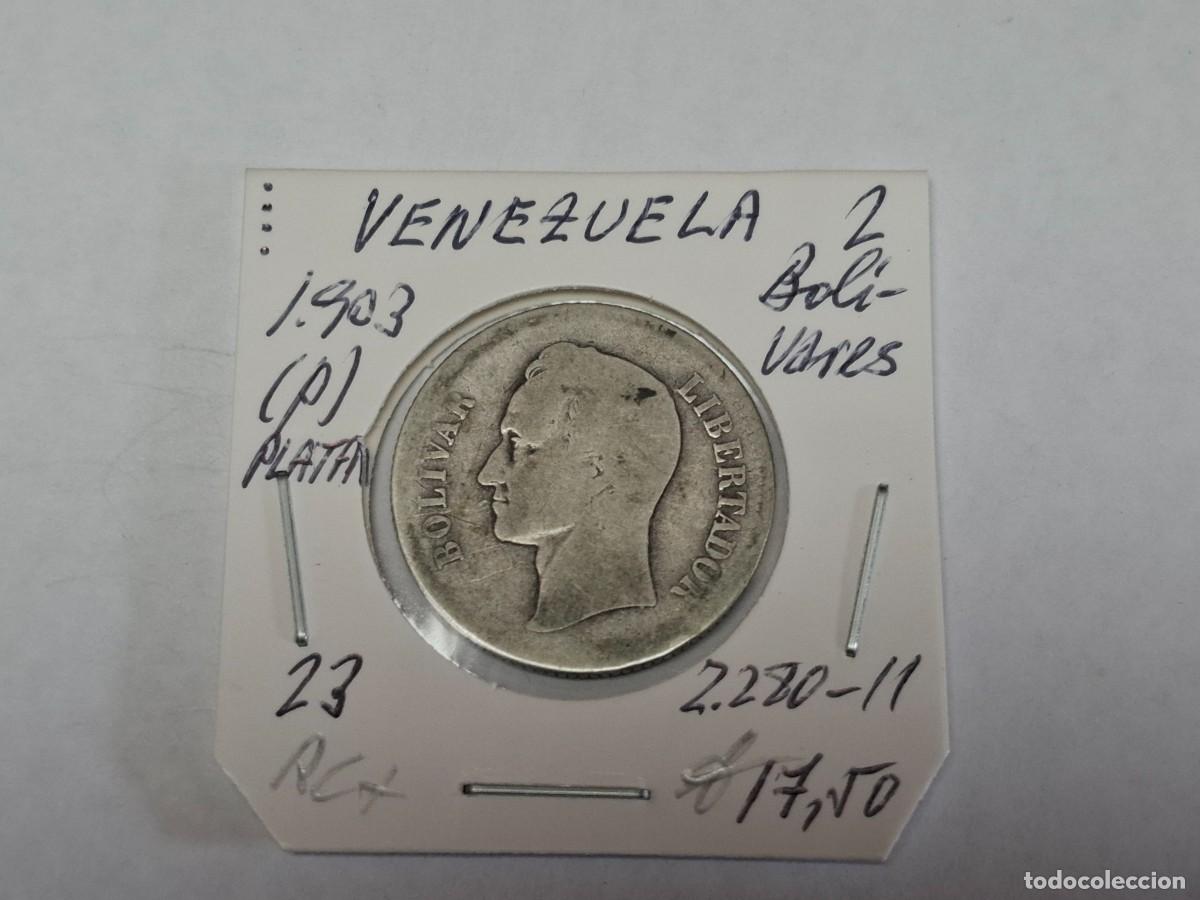 Monedas antiguas de Am&eacute;rica: 2 BOLIVAR de PLATA de 1903 P KM 23 VENEZUELA en RC+