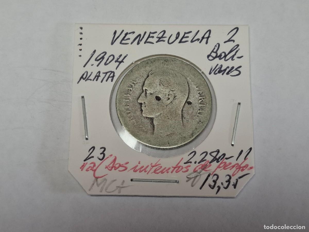 Monedas antiguas de Am&eacute;rica: 2 BOLIVAR de PLATA de 1904 KM 23 VENEZUELA en MC+