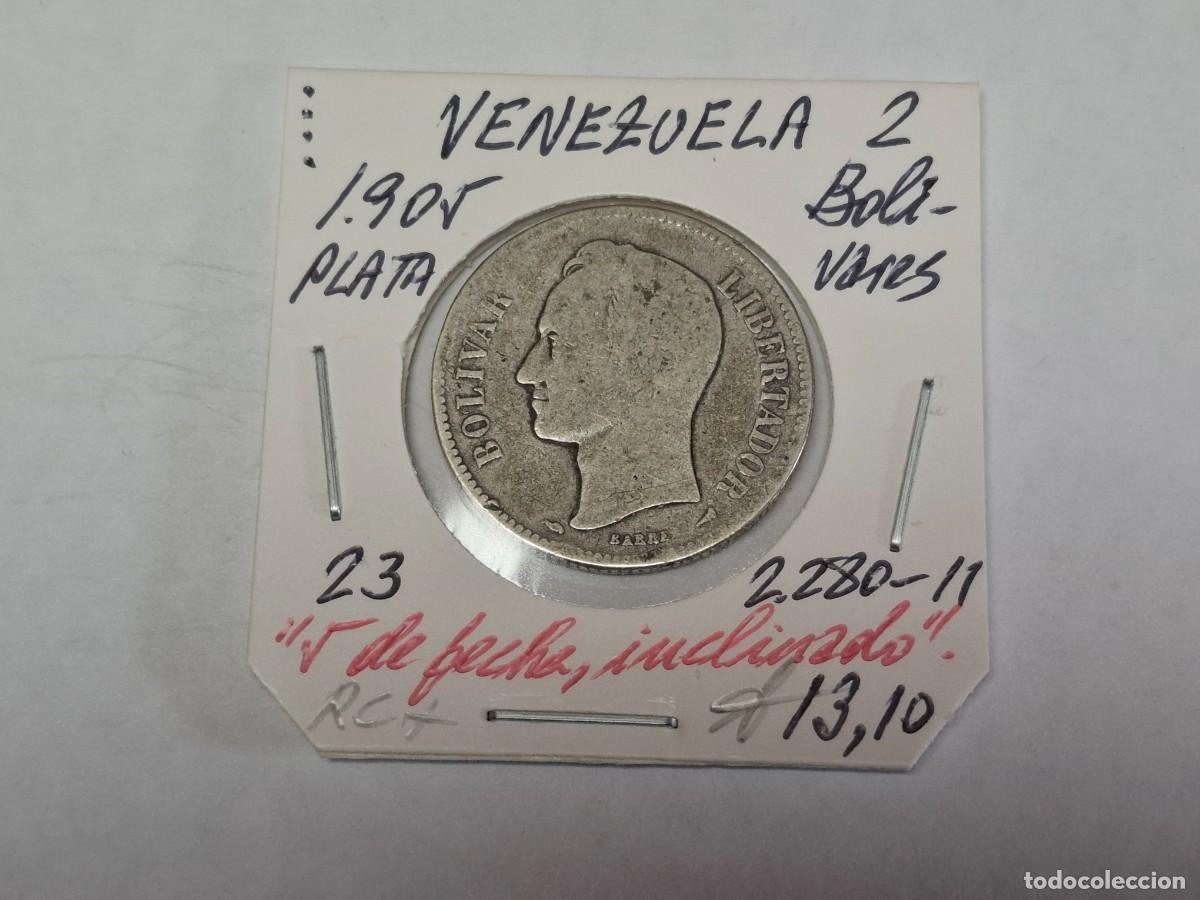 Monedas antiguas de Am&eacute;rica: 2 BOLIVAR de PLATA de 1905 KM 23 VENEZUELA en RC+